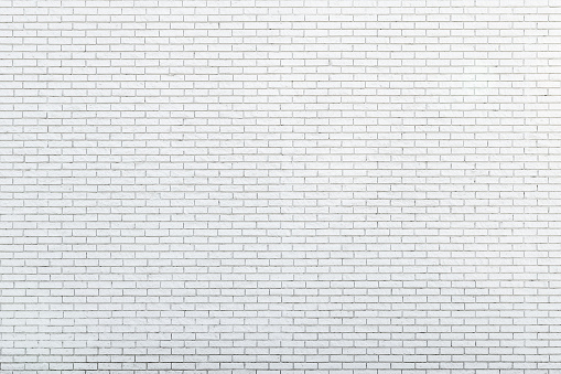 Background of white, flat bricks texture.
