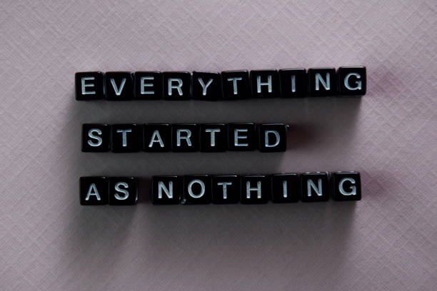 istock Everything started as nothing on wooden blocks. Motivation and inspiration concept 1146973226
