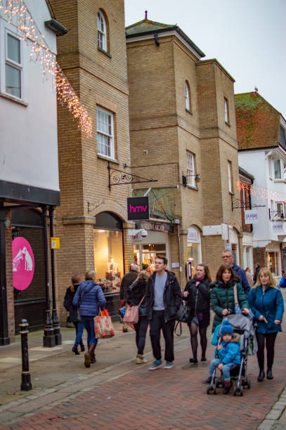 magasin de musique de hmv au royaume-uni kent et canterbury ville. - the mall audio photos et images de collection