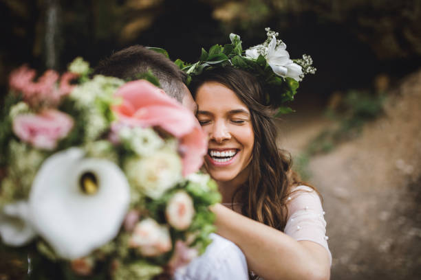 istock Bride and groom in embrace 1146978634