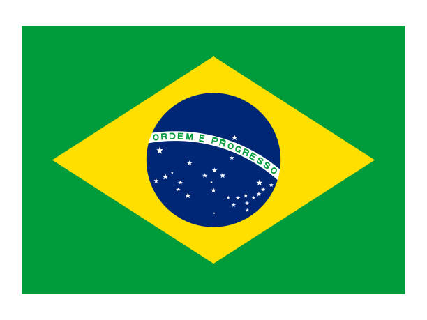 бразильский флаг - brazil serbia stock illustrations