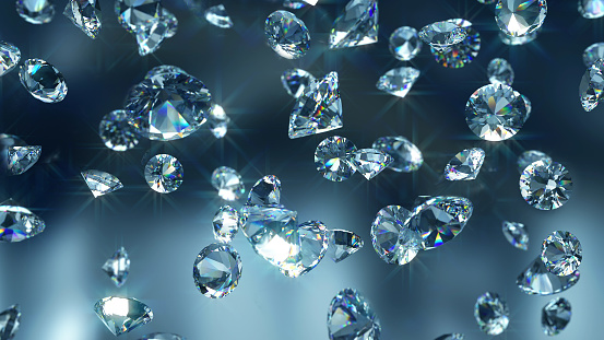 Caída de diamantes de cerca photo