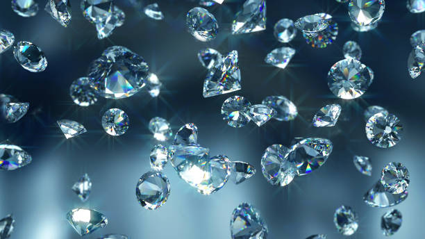 Falling diamonds Close-up 3D animatio diamond shaped photos stock pictures, royalty-free photos & images