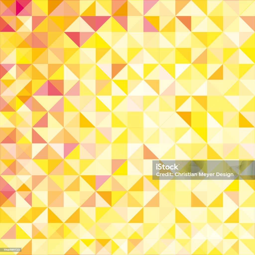 Seamless Abstract Triangle Vector Background Pattern With Yellow Pink ...