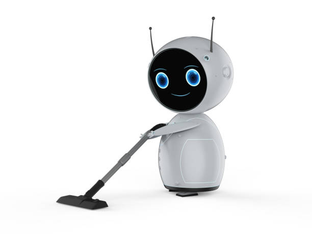 Robot With Vacuum Cleaner Stock Photo - Download Image Now - Robot,  Cleaning, Automated - iStock