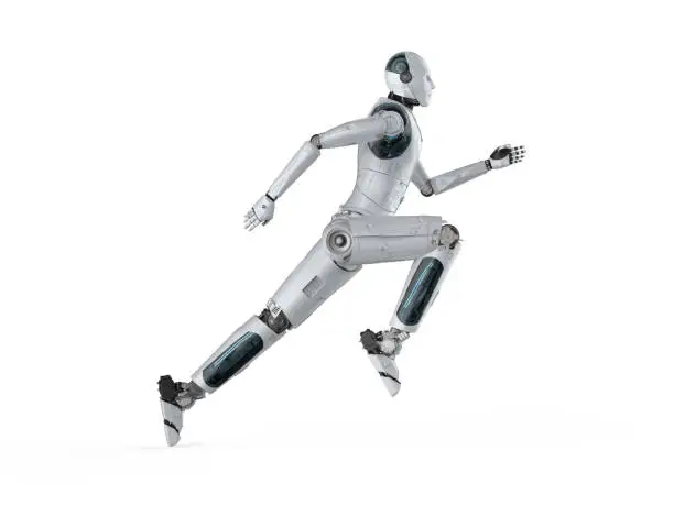 Photo of robot running or jumping