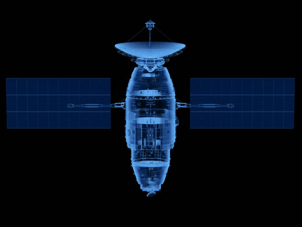 parabola satellitare a raggi x con antenna - satellite global positioning system surveillance satellite dish foto e immagini stock