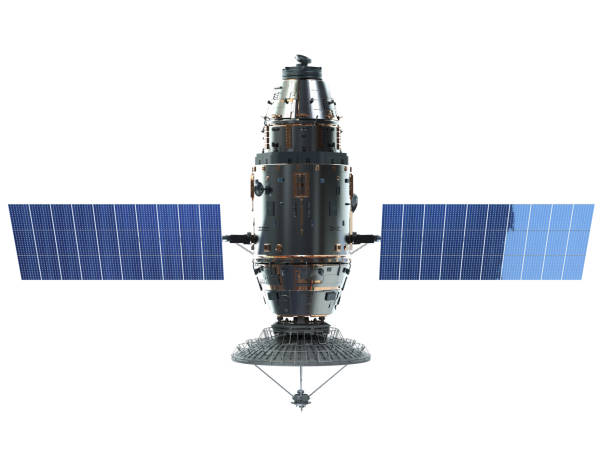 parabola satellitare con antenna - satellite global positioning system surveillance satellite dish foto e immagini stock