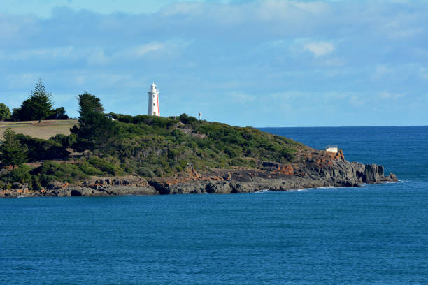 Mersey Bluff Lighthouse at the mouth of the Mersey River in Devonport Tasmania, Australia.