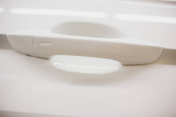 istock Car door handle.Black and white. 1147004999