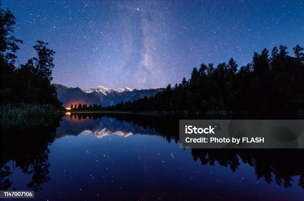 Matheson Lake With Milky Way Stock Photo - Download Image Now - Night, Landscape - Scenery, Star - Space