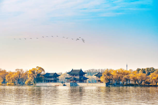 Summer Palace kunming lake landscape in Summer Palace 秋天 stock pictures, royalty-free photos & images