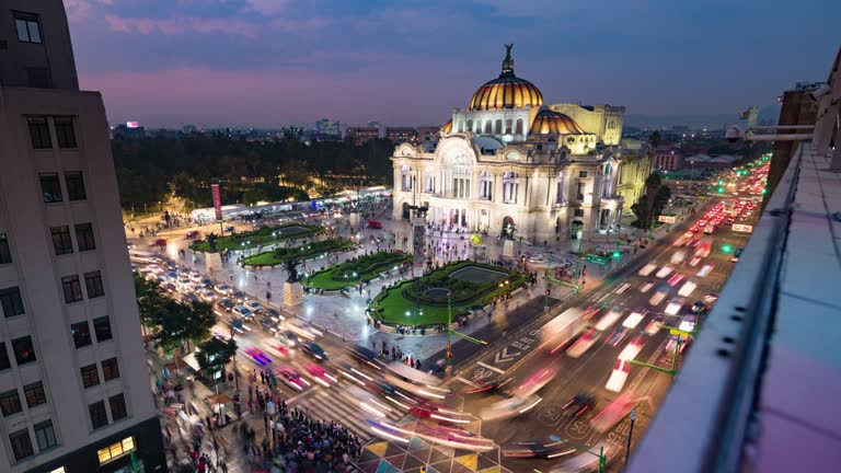 Day to night time lapse of Mexico City Skyline