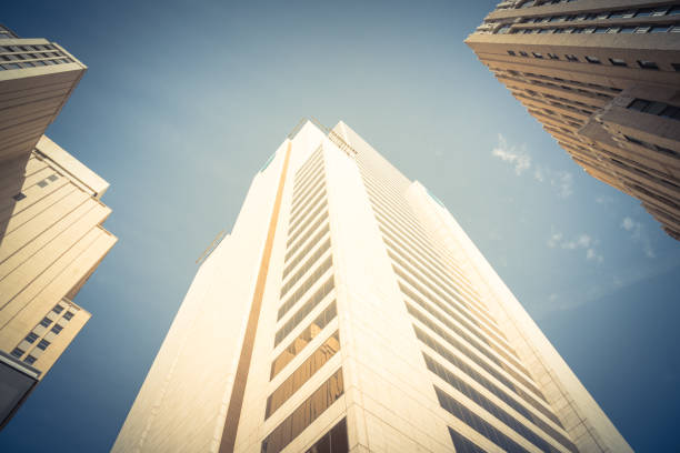 istock Low perspective angle view of Dallas skylines with cloud blue sky 1147013025