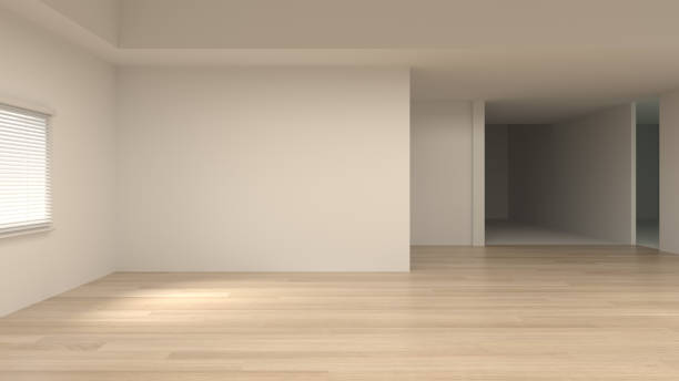 istock clean empty room interior background  3d rendering home designs,shelves and books on the desk in front of  wall empty wall 1147018003
