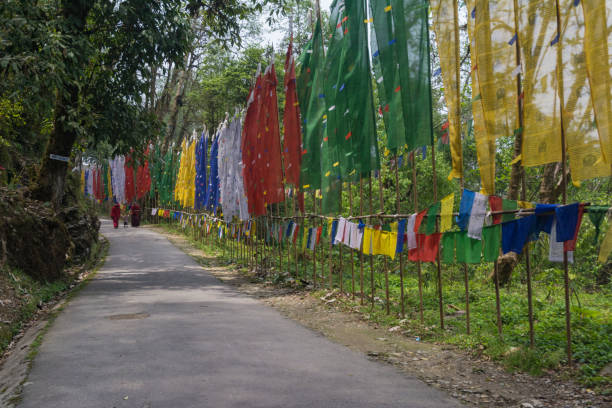 istock Colourful Flags enroute  to Samdrupste,Sikkim,India 1147021548