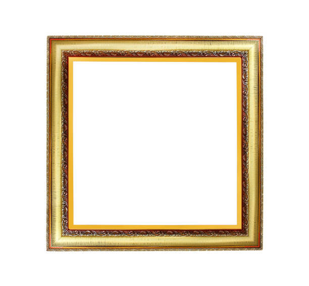 istock Old golden frame with many layer patterns isolated on white background and clipping path 1147022382