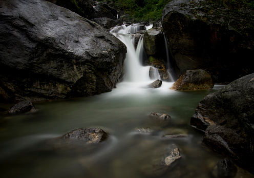 Waterfall near Highway on the way to  Lachen,Sikkim,India.