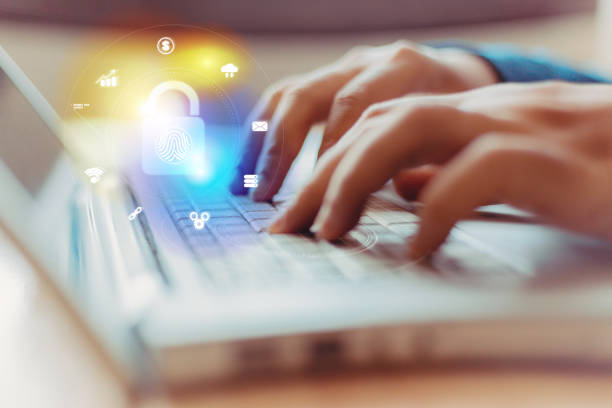 istock Businessman using laptop PC for communication technology hologram user interface future concept. 1147024396