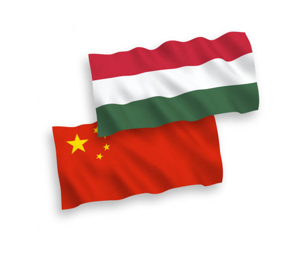 istock Flags of Hungary and China on a white background 1147028080
