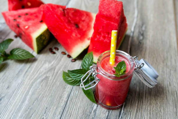 istock Fresh watermelon juice for health,Top view. 1147030993