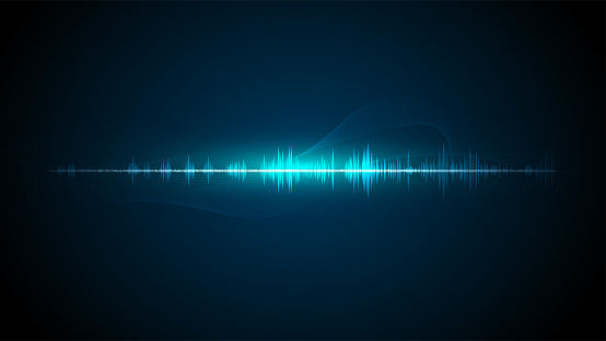line soundwave abstract background with voice music technology