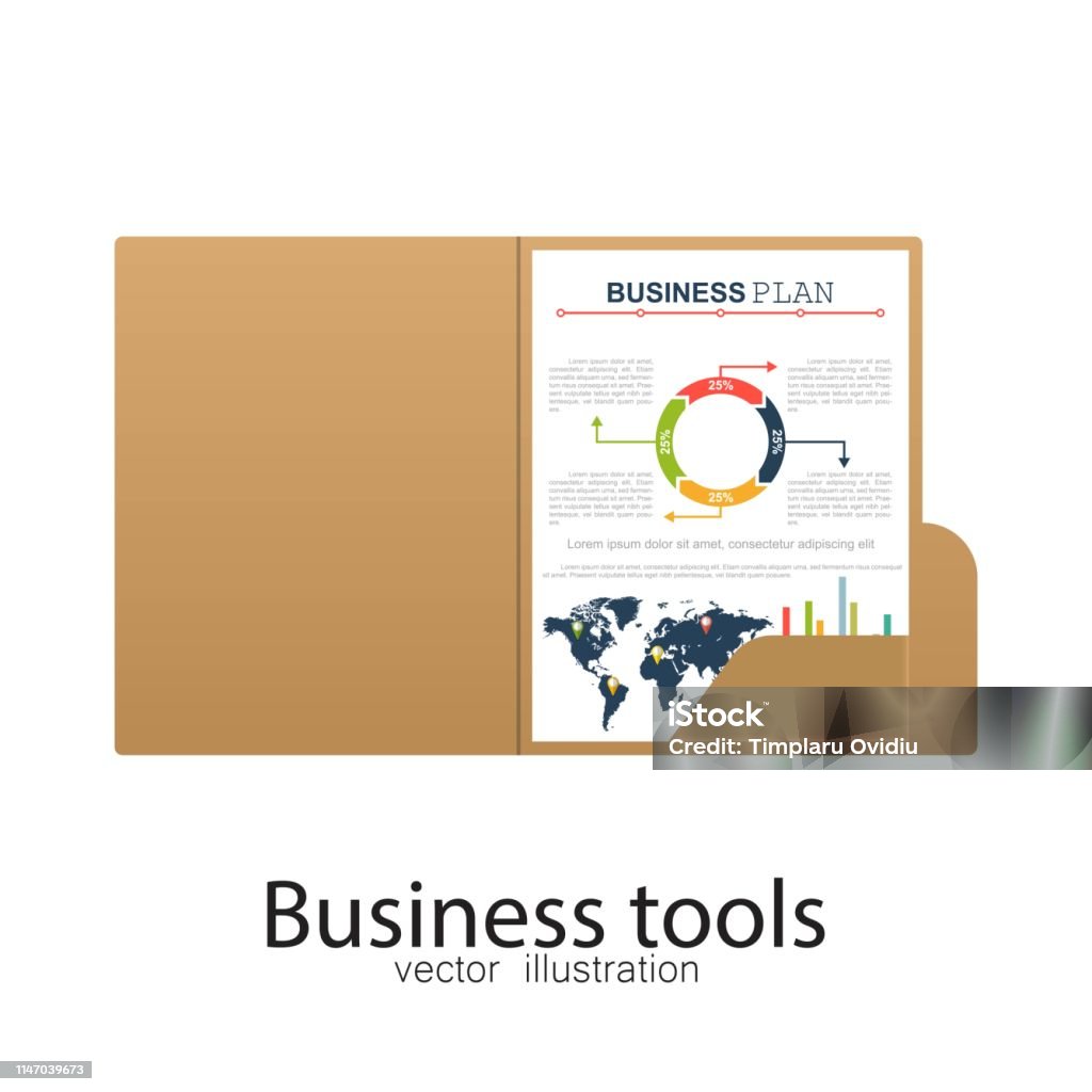Business Documents Vector Illustration In Flat Design Stock ...