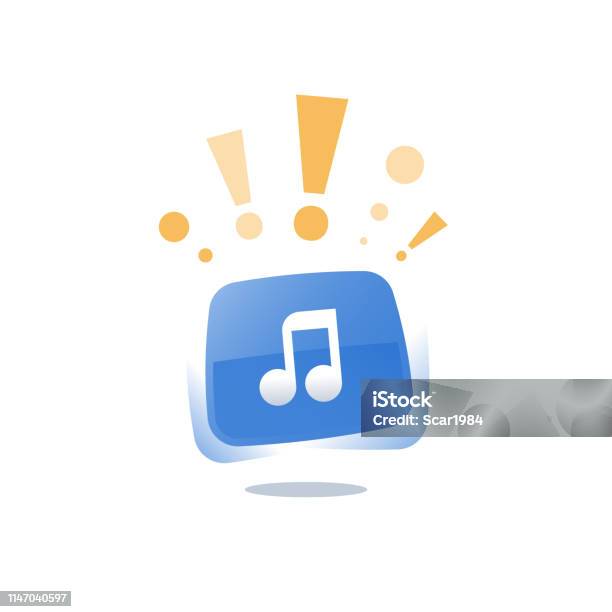 New Song Music Application Event Announcement Audio Recording Studio Stock Illustration - Download Image Now