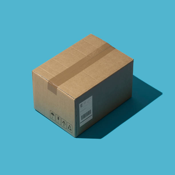 sealed delivery box - cardboard box imagens e fotografias de stock