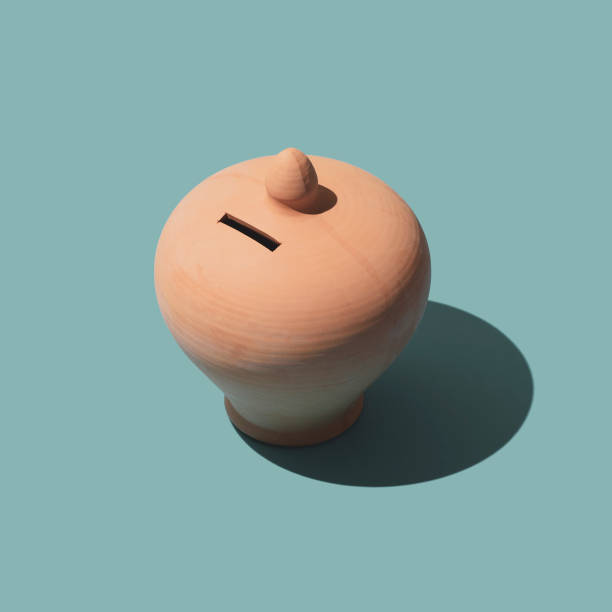 istock Clay money box with savings 1147051141