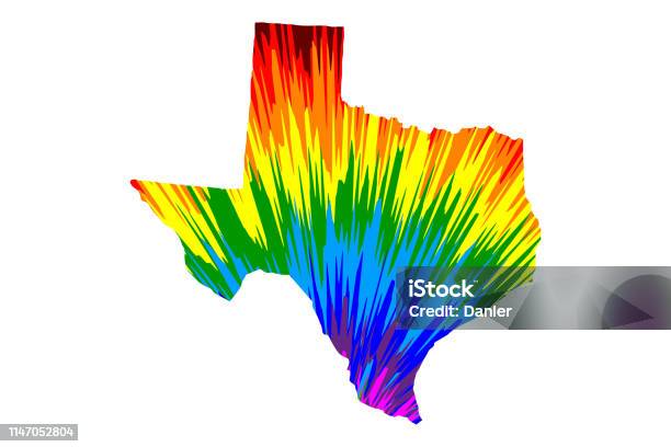 Texas Colorful Texas Map Is Designed Rainbow Abstract Colorful Pattern Stock ...