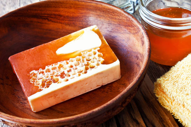 istock Skin care milk and honey soap 1147054897