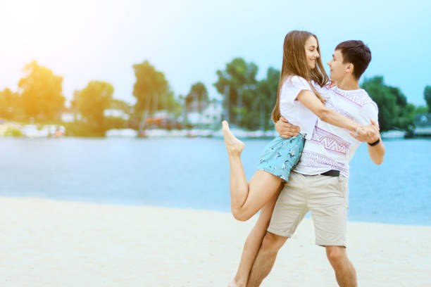 istock Young couple in love enjoying summer 1147057620
