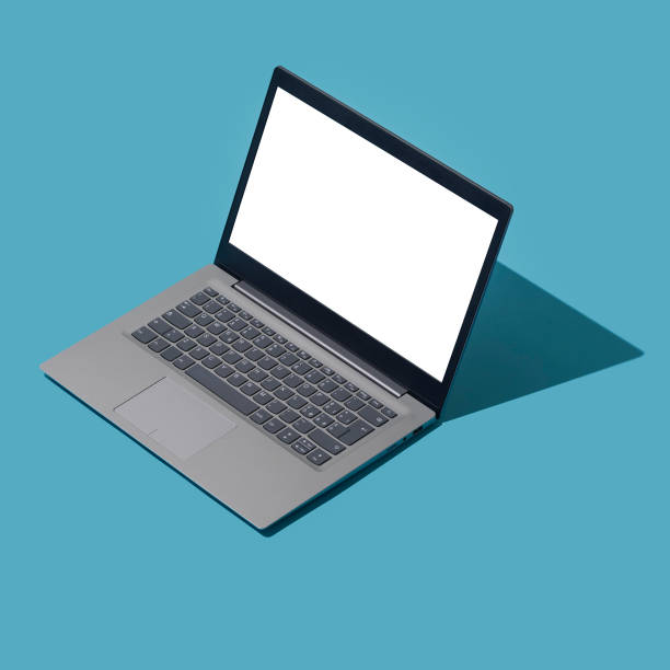 istock Gray metallic laptop with blank screen 1147058945