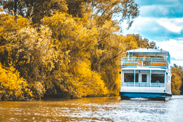 Cruise Boat on the Danube Delta Travel concept Danube Delta Tourism