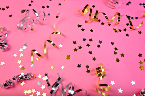 istock Background about a party, confetti, stars and streamers. 1147065112