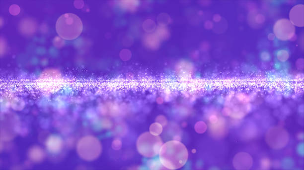 istock Abstract purple color digital particles with bokeh background 1147065419