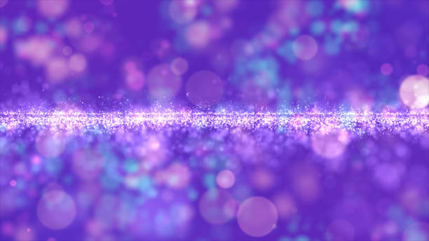 istock Abstract purple color digital particles with bokeh background 1147065424
