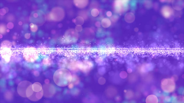 istock Abstract purple color digital particles with bokeh background 1147065436