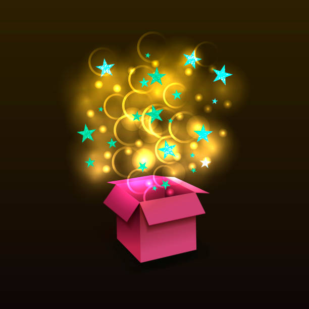 Magic Box Blue 210+ Magic Box With Glitter Stars Stock Photos, Pictures & Royalty-Free ...