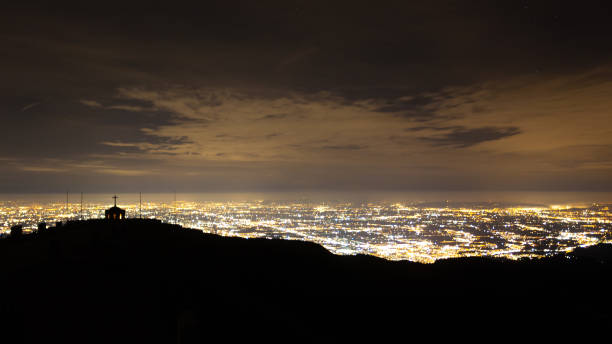 istock Aerial view of a plain illuminated by electric light 1147066966