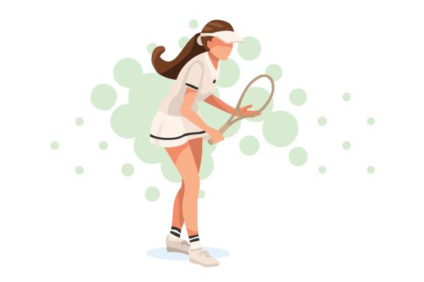 теннисный матч позирует - tennis uniform stock illustrations