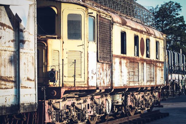 istock Vintage Steam engine locomotive train 1147069354