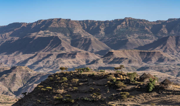 krajobraz na wyżynach lalibela, etiopia - ethiopian highlands zdjęcia i obrazy z banku zdjęć