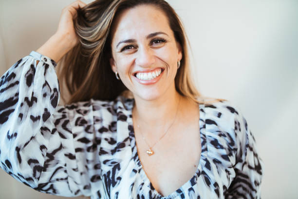 istock Happy Latin woman. 1147074063