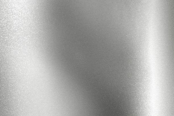istock Shiny rough silver metal plate, abstract texture background 1147077032