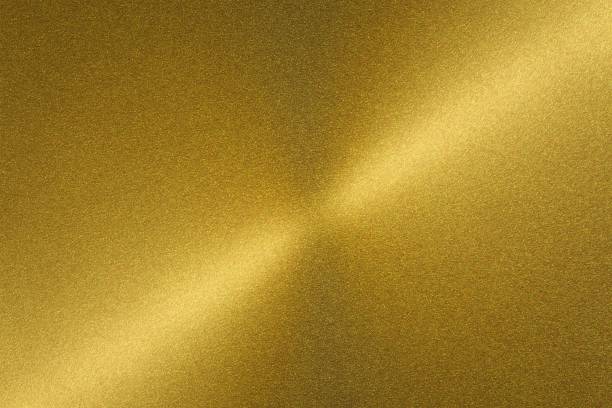istock Shiny brushed golden metal sheet, abstract texture background 1147077034