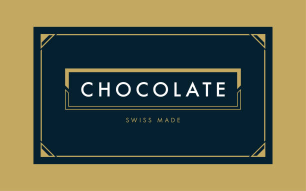 illustrations, cliparts, dessins animés et icônes de modèle de carte d’affaires et de cadeau art déco - coin chocolate food chocolate coin