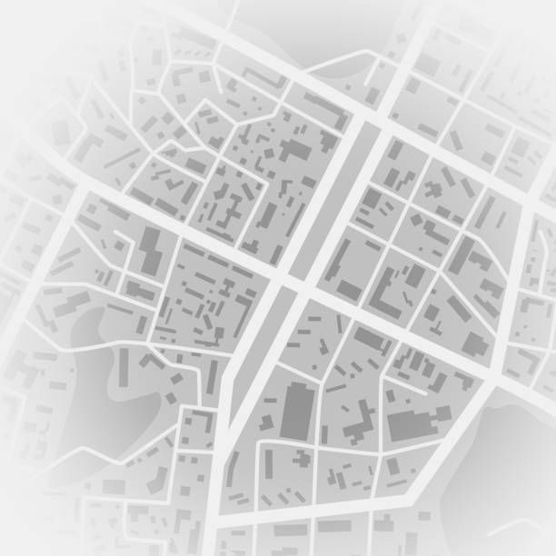 istock Abstract city map. Print with town topography. City residential district scheme. Vector illustration 1147078342