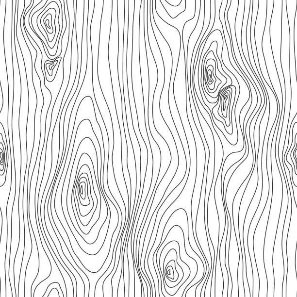 ilustraciones, imágenes clip art, dibujos animados e iconos de stock de textura de madera boceto sin fisuras. superficie de cubierta de grano. fibras de madera. el fondo vectorial - wood background